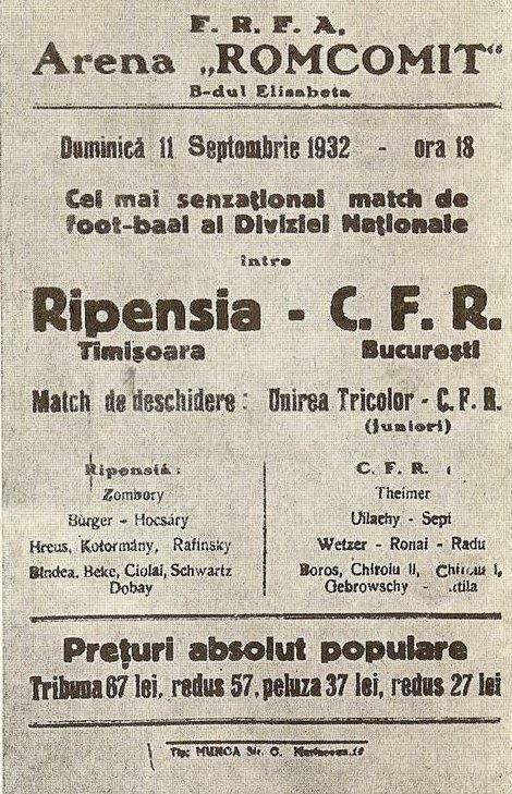 Affiche Ripensia - FB Fotbal interbelic